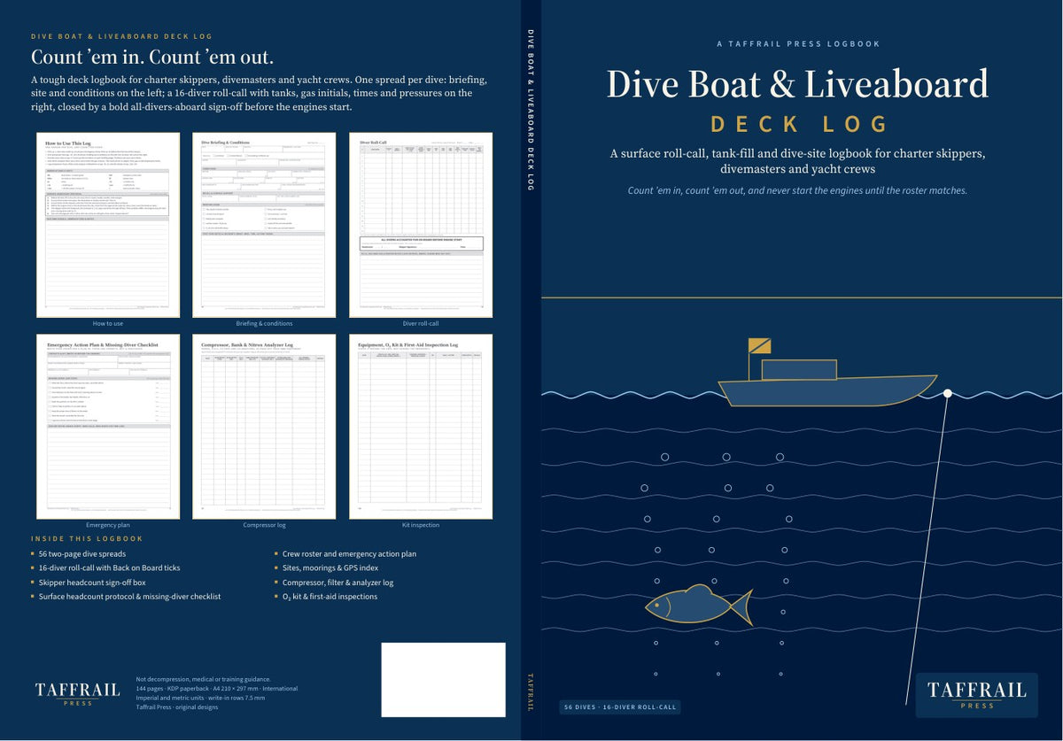 Dive Boat & Liveaboard Deck Log — interior reference / map overview (Taffrail Press)