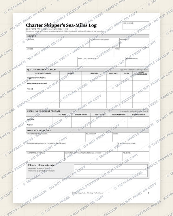 1. Vessel & Crew Particulars