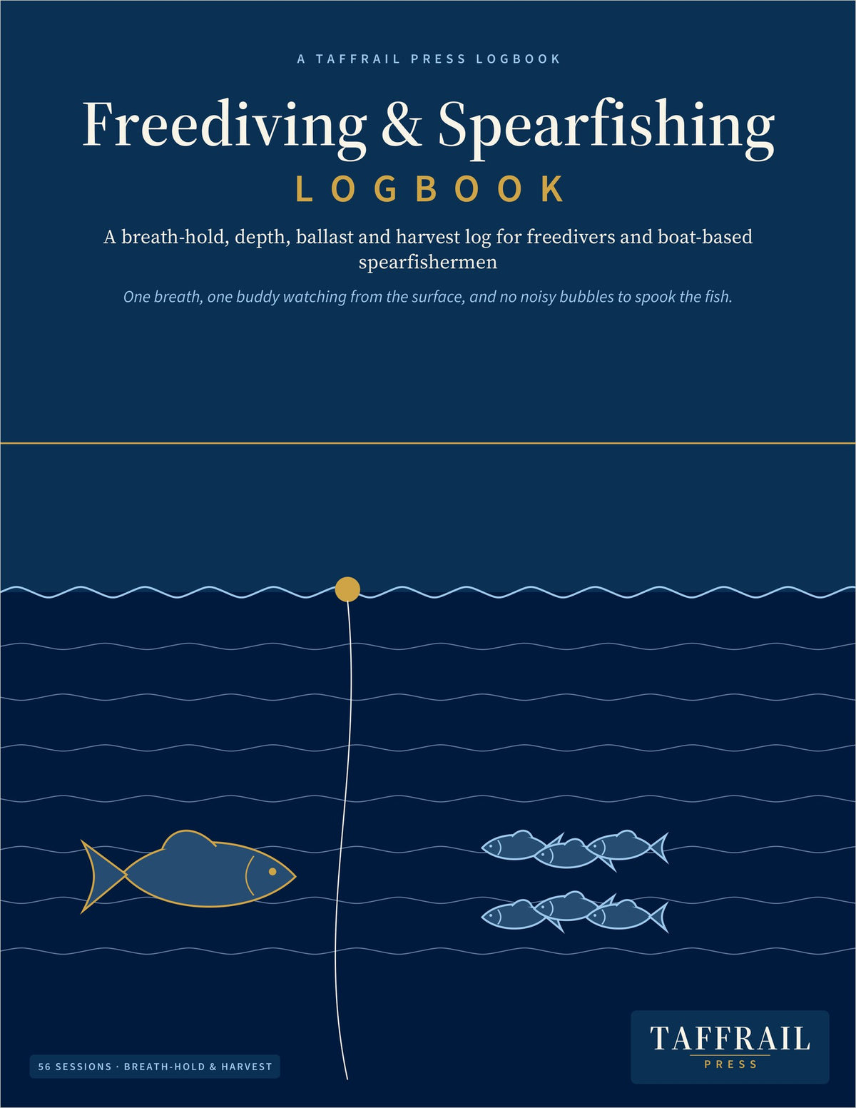 Freediving & Spearfishing Logbook — Front cover (Taffrail Press)