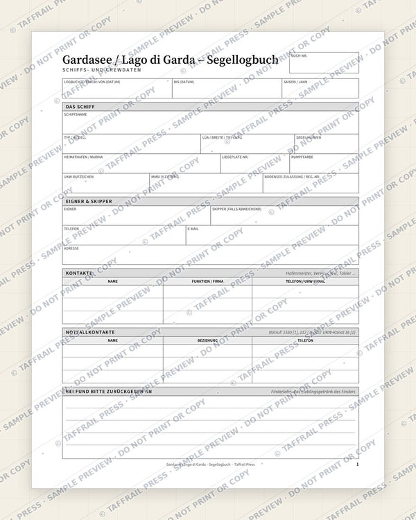 1. Vessel & Crew Particulars