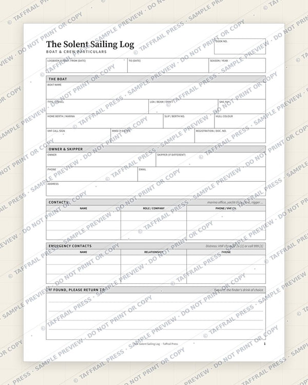 1. Vessel & Crew Particulars