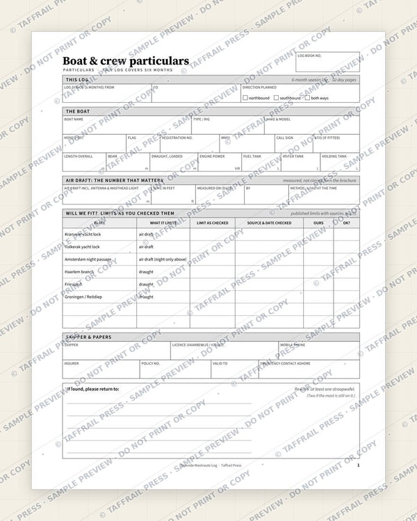 1. Vessel & Crew Particulars