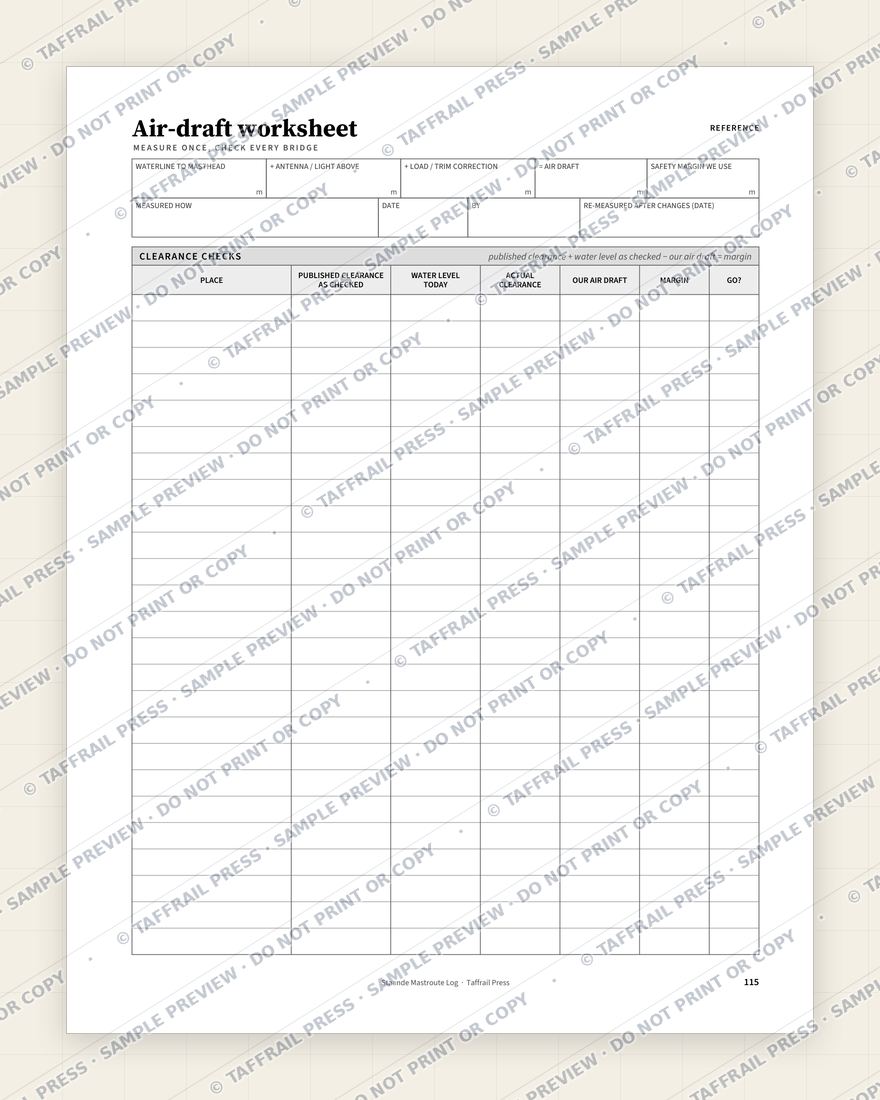 Staande Mastroute Log — Interior preview 7: Season summary & totals (watermarked sample)