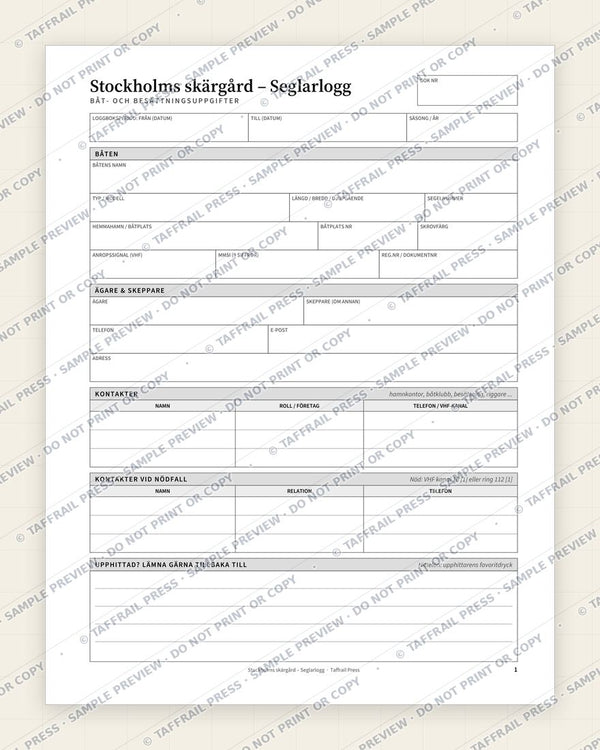 1. Vessel & Crew Particulars